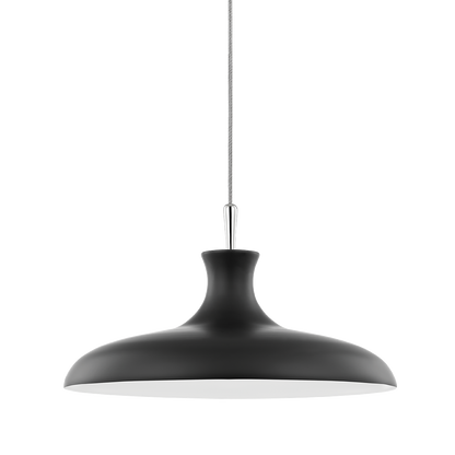 Mitzi 1 Light Pendant in Polished Nickel/Black H421701L-PN/BK