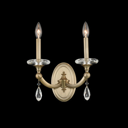 Allegri Crystal Floridia 2 Light Wall Bracket in Matte Brushed Champagne Gold 012122-045-FR001