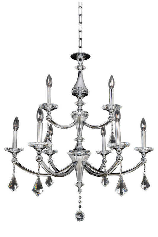 Allegri Crystal Floridia (6+3) Light 2 Tier Chandelier in Chrome 012172-010-FR001