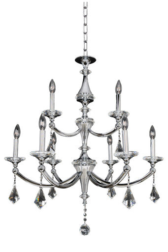 Allegri Crystal Floridia (6+3) Light 2 Tier Chandelier in Chrome 012172-010-FR001