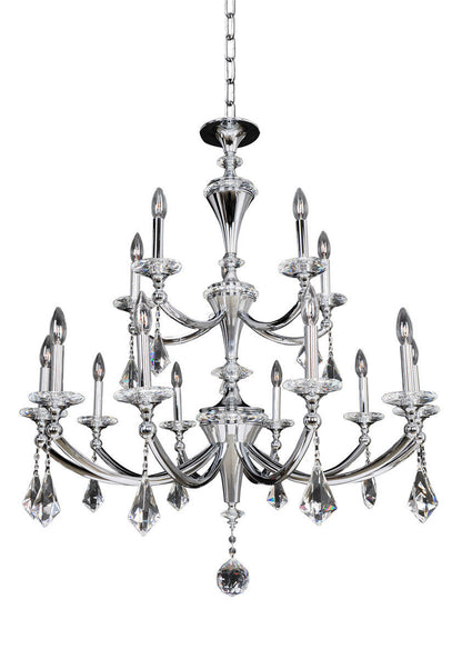 Allegri Crystal Floridia (10+5) Light 2 Tier Chandelier in Chrome 012173-010-FR001