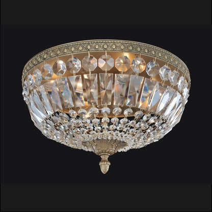 Allegri Crystal Lemire 4 Light Flush Mount in Antique Gold 025941-031-FR001