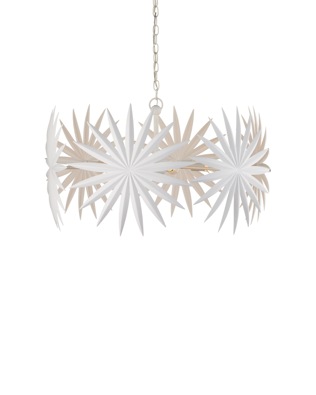 Currey & Co Bismarkia Small White Chandelier in Gesso White 9000-1205