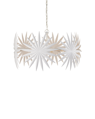 Currey & Co. Bismarkia Small White Chandelier 9000-1205