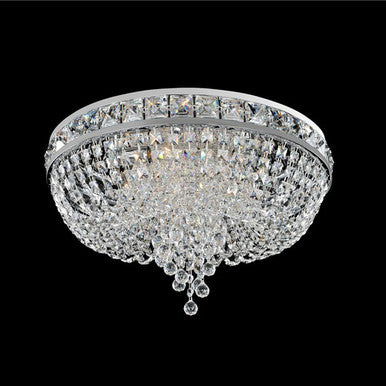 Allegri Crystal Cascata 18 Inch Flush Mount in Chrome 027340-010-FR001