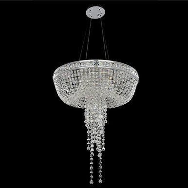 Allegri Crystal Cascata 24 Inch Convertible Pendant - Flush Mount in Chrome 027351-010-FR001