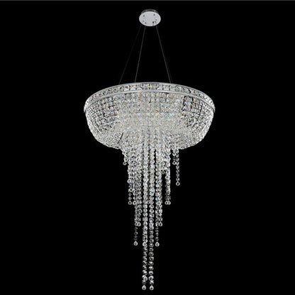 Allegri Crystal Cascata 32 Inch Convertible Pendant - Flush Mount in Chrome 027352-010-FR001