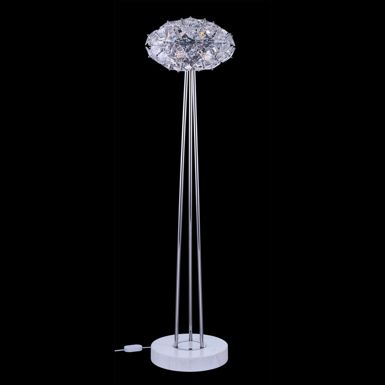 Allegri Crystal Spazio LED Floor Lamp in Polished Chrome 027895-010-FR001