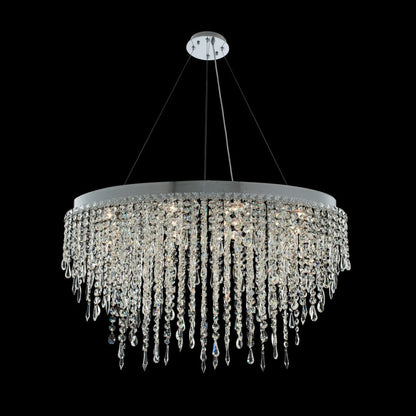 Allegri Crystal Tenuta 36 Inch Oval Convertible Pendant / Flush Mount in Polished Chrome 028259-010-FR001