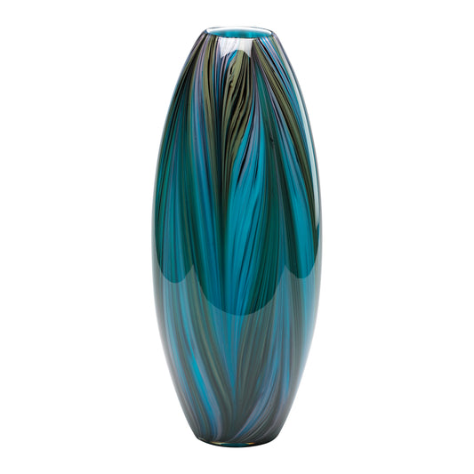 Cyan Design Peacock Feather Vase in Multi Colored Blue 02920