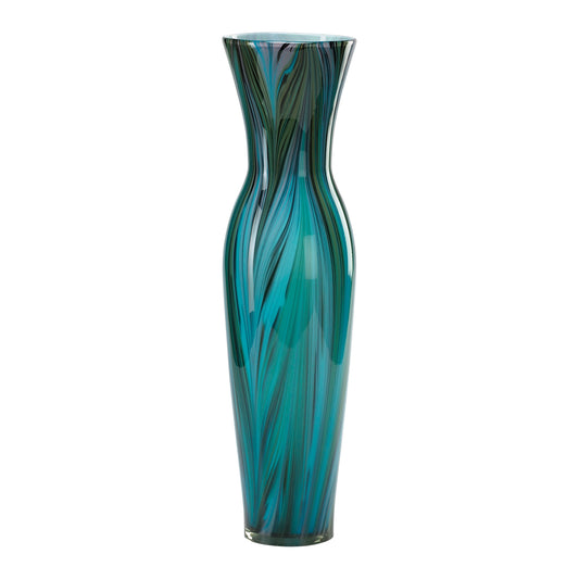 Cyan Design Tall Peacock Feather Vase in Multi Colored Blue 02921