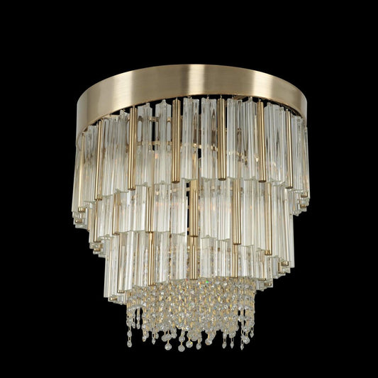 Allegri Crystal Espirali 20 Inch Convertible Pendant - Semi Flush Mount in Brushed Champagne Gold 029850-038-FR001