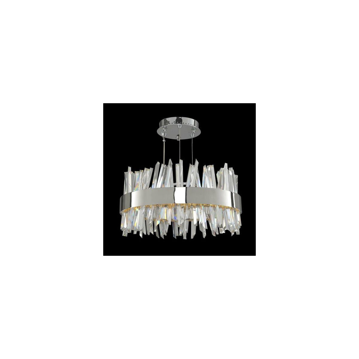 Allegri Crystal Glacier 20 Inch LED Round Pendant in Chrome 030253-010