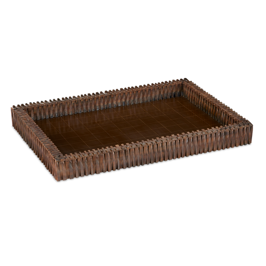 Currey & Co. 20.5" Koa Horn Tray 1200-0760