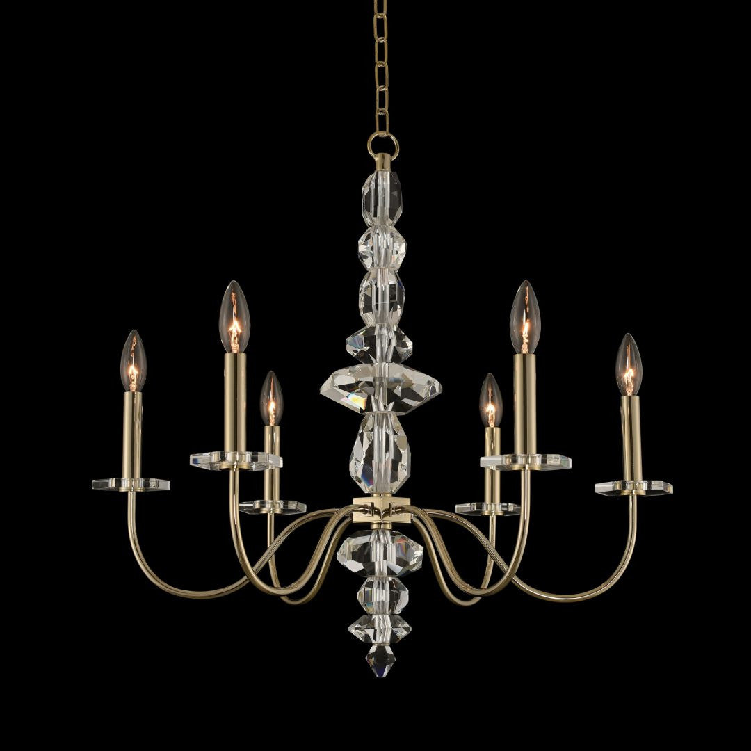 Allegri Crystal Bolivar 6 Light Chandelier in Champagne Gold 031250-041-FR001