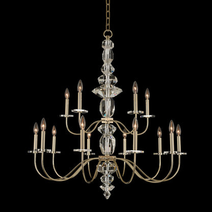 Allegri Crystal Bolivar (10+5) Light 2 Tier Chandelier in Champagne Gold 031252-041-FR001