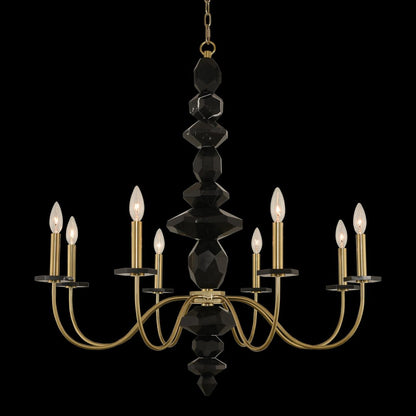 Allegri Crystal Piedra 8 Light Chandelier in Brushed Brass 031551-039