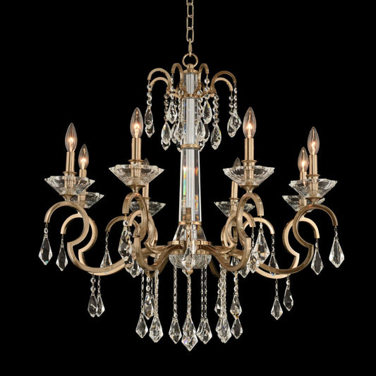 Allegri Crystal Valencia 8 Light Chandelier in Brushed Champagne Gold 031651-038-FR001