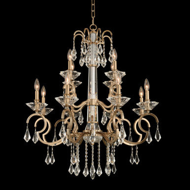 Allegri Crystal Valencia 12 Light Chandelier in Brushed Champagne Gold 031652-038-FR001