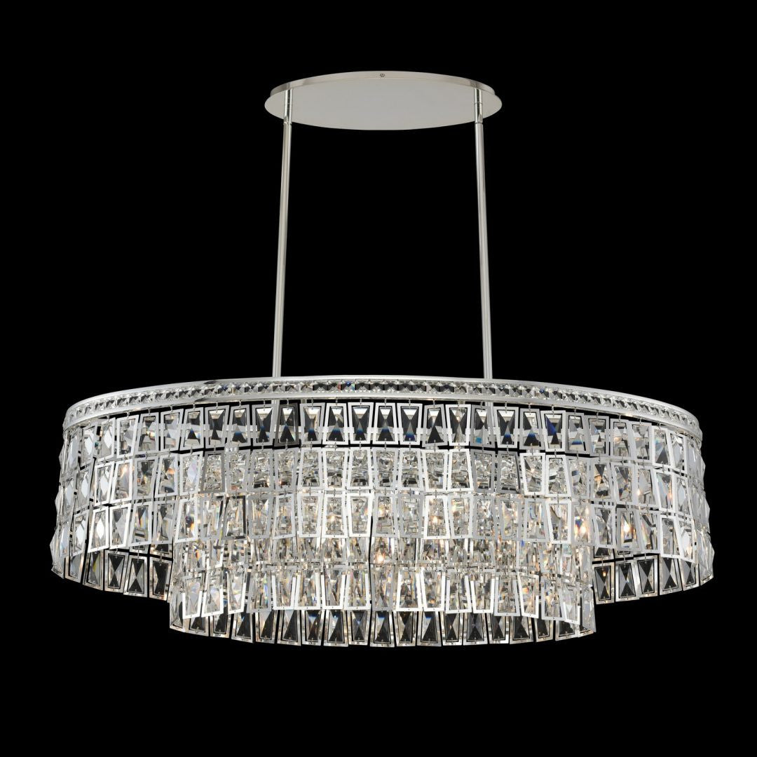 Allegri Crystal Kasturi 42 Inch Island in Polished Silver 033260-014-FR001