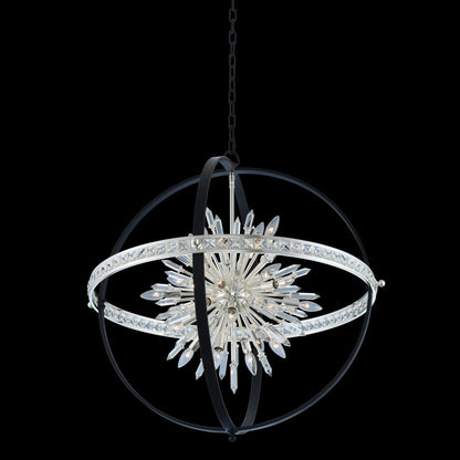 Allegri Crystal Angelo 36 Inch Pendant in Matte Black w/ Polished Silver 033652-050-FR001