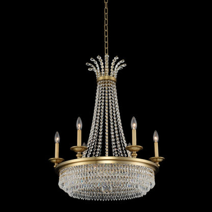 Allegri Crystal Tavo 6 Light Chandelier in Winter Brass 033970-044-FR001