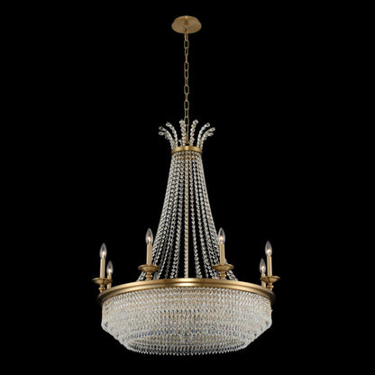 Allegri Crystal Tavo 8 Light Chandelier in Winter Brass 033971-044-FR001