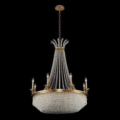 Allegri Crystal Tavo 8 Light Chandelier in Winter Brass 033971-044-FR001