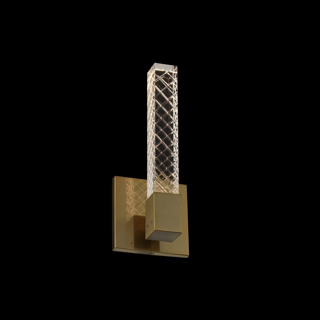 Allegri Crystal Apollo 1 Light ADA Wall Sconce in Brushed Champagne Gold 034920-038-FR001