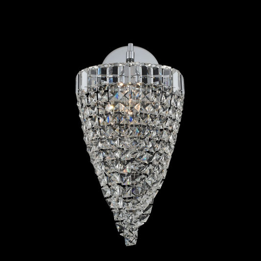 Allegri Crystal Mira 1 Light Wall Sconce in Chrome 035320-010-FR001