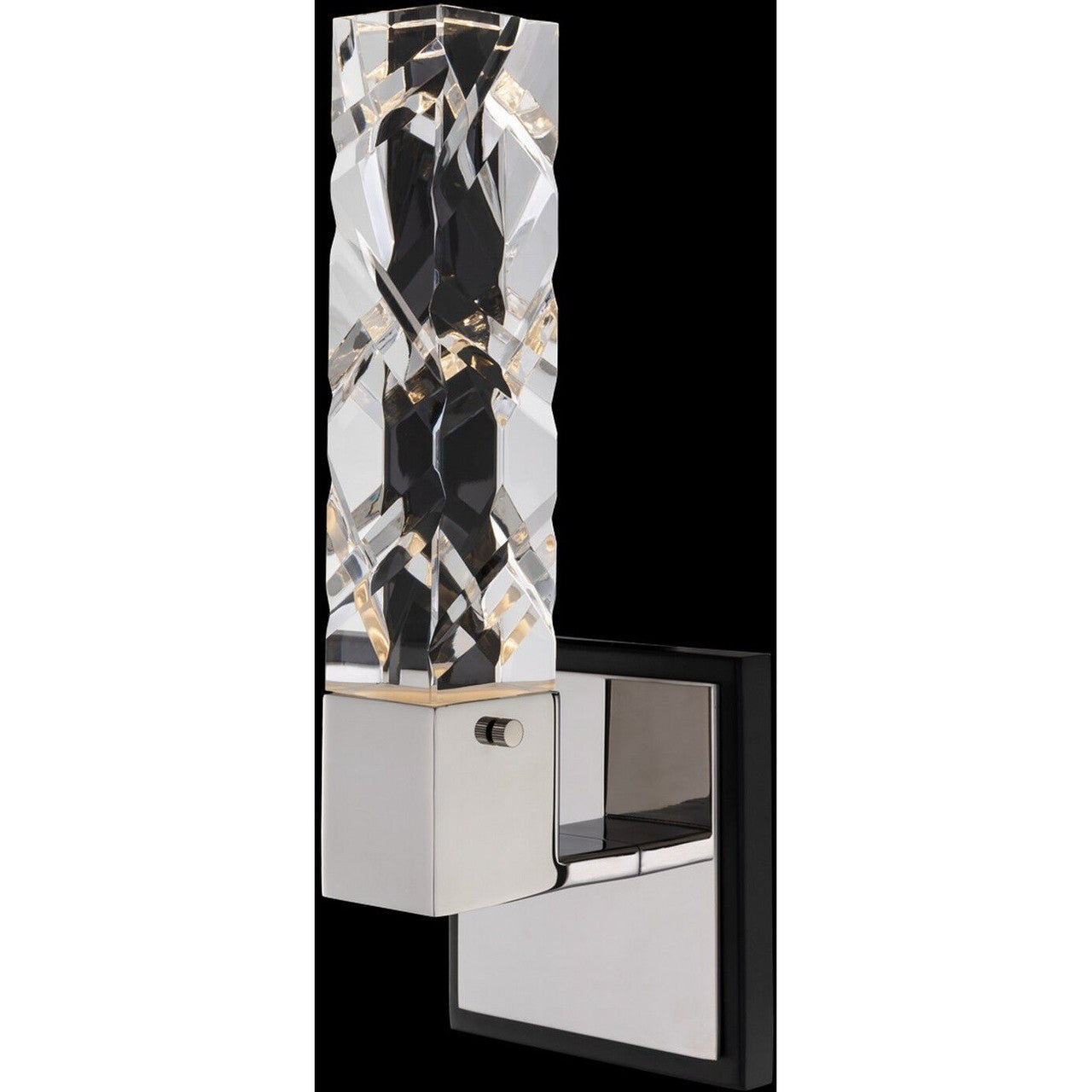 Allegri Crystal Serres 1 Light ADA LED Wall Sconce in Matte Black w Polished Nickel 036721-051-FR001