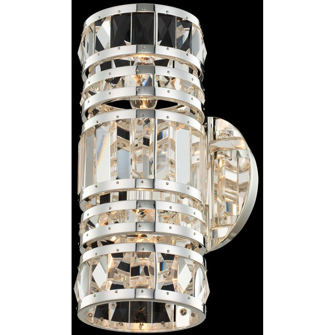 Allegri Crystal Strato 6 Inch Wall Sconce in Polished Silver 037021-014-FR001