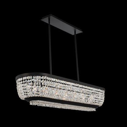 Allegri Crystal Terzo 48 Inch Island in Matte Black w Polished Chrome 037361-052-FR001