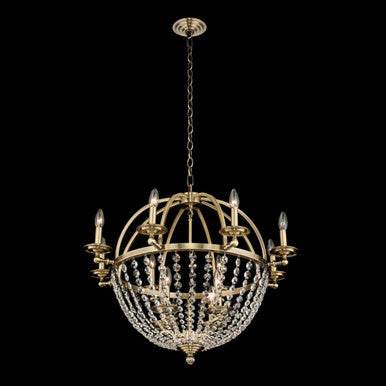 Allegri Crystal Pendolo 8 Arm Orb Chandelier (4+8 Light) in Brushed Champagne Gold 037771-038-FR001