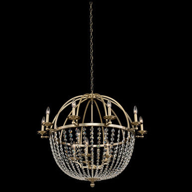 Allegri Crystal Pendolo 10 Arm Orb Chandelier (5+10 Light) in Brushed Champagne Gold 037772-038-FR001