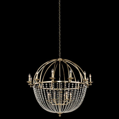 Allegri Crystal Pendolo 12 Arm Orb Chandelier (6+12 Light) in Brushed Champagne Gold 037773-038-FR001