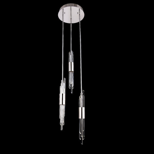 Allegri Crystal Lucca 3 Light Multi Drop Foyer in Polished Chrome 037951-010-FR001