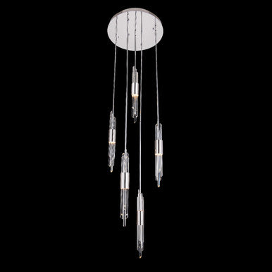 Allegri Crystal Lucca 5 Light Multi Drop Foyer in Polished Chrome 037952-010-FR001