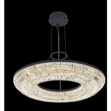 Allegri Crystal Zaga 32 Inch LED Pendant in Matte Black 038757-052-FR001