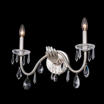 Allegri Crystal Venere 2 Light Wall Sconce in Pewter 039021-061-FR001