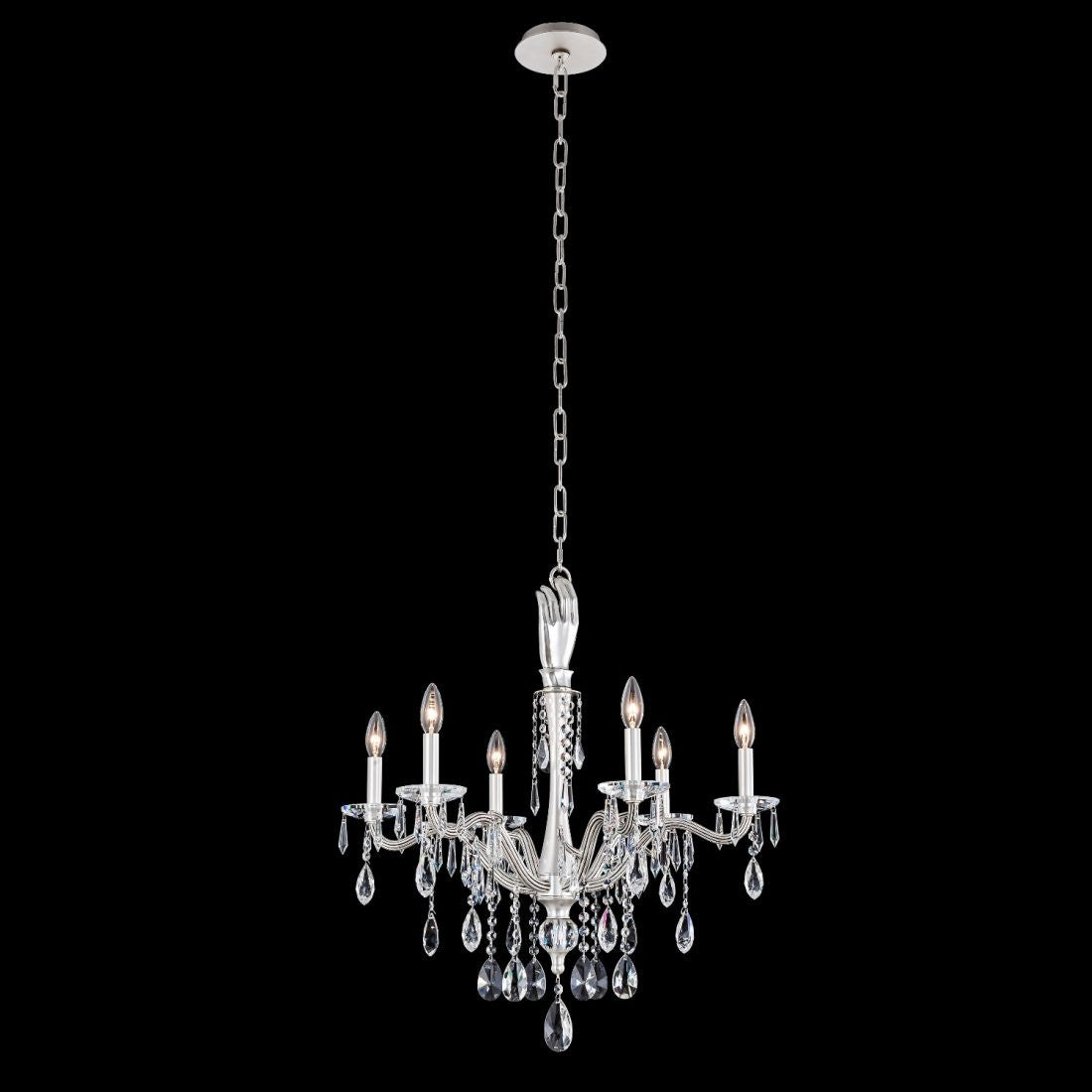 Allegri Crystal Venere 6 Light Chandelier in Pewter 039071-061-FR001