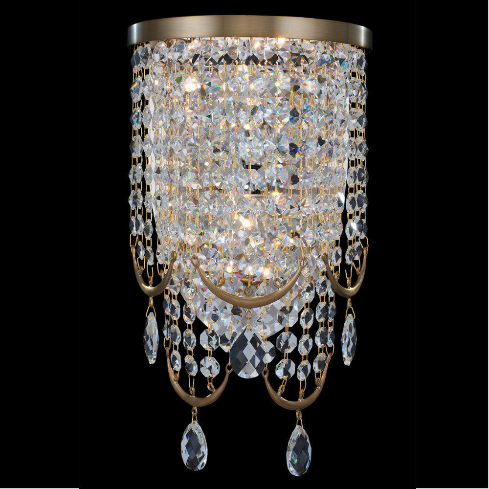 Allegri Crystal Vezzo Wall Sconce in Winter Brass 039621-044-FR001