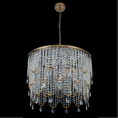 Allegri Crystal Vezzo 30 Inch Pendant in Winter Brass 039656-044-FR001