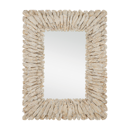 Currey & Co. 51" Beachhead Whitewash Rectangular Mirror 1000-0150