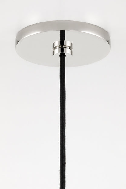 Mitzi 1 Light Pendant in Polished Nickel/Black H421701S-PN/BK