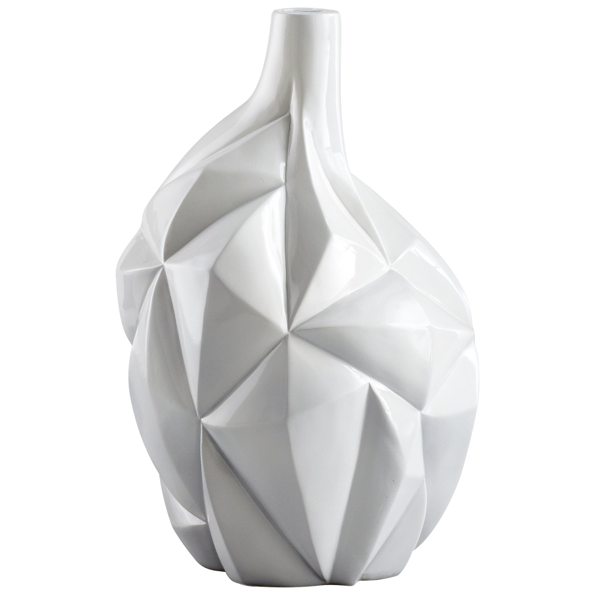 Cyan Design Glacier Vase in Gloss White Glaze - Small 05002