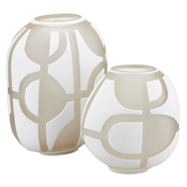 Currey & Co. Art Decortif White Vase Set of 2 1200-0814