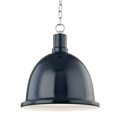 Mitzi 1 Light Pendant in Polished Nickel/Navy H238701L-PN/NVY