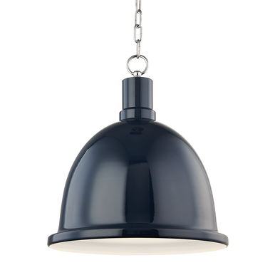 Mitzi 1 Light Pendant in Polished Nickel/Navy H238701L-PN/NVY