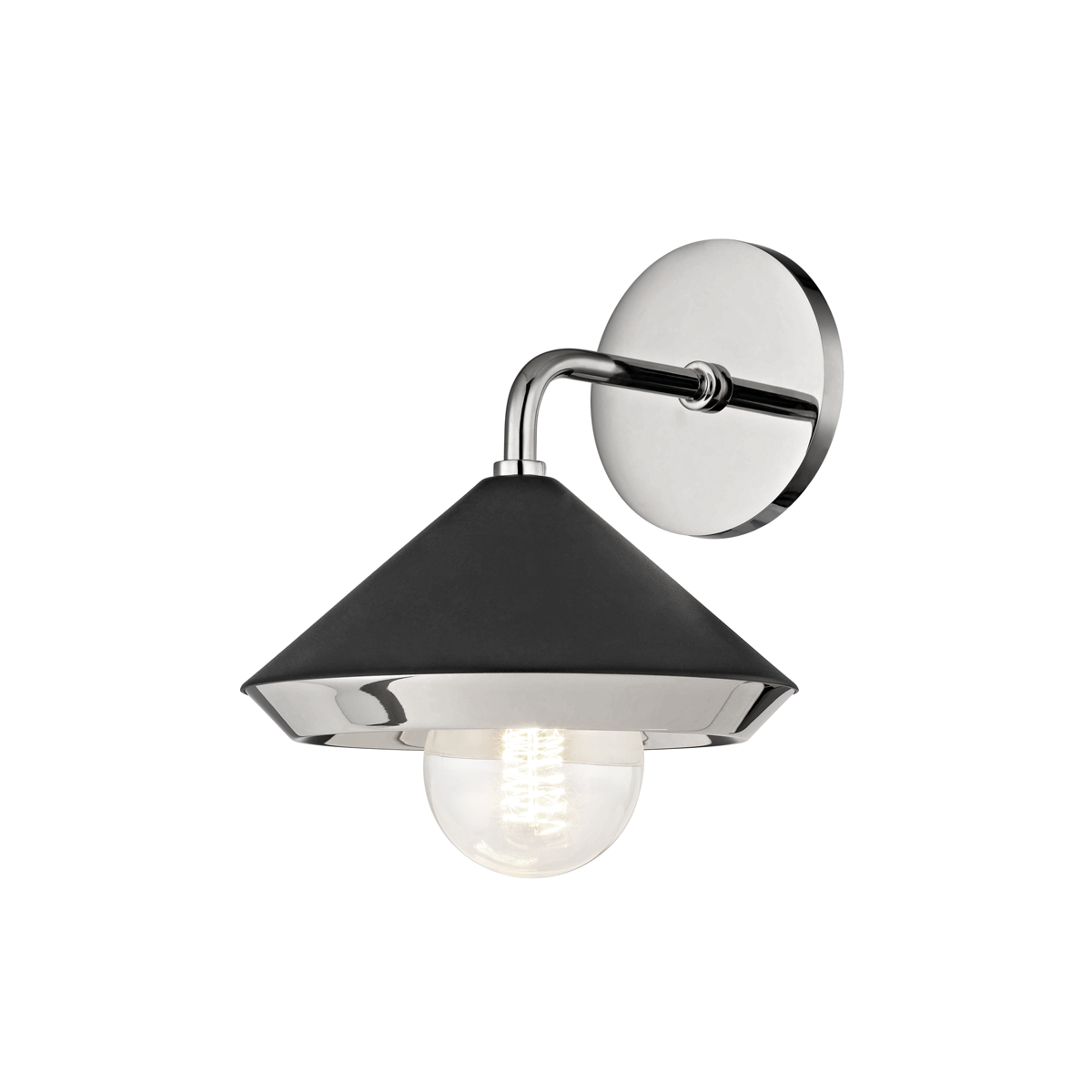 Mitzi 1 Light Wall Sconce in Polished Nickel/Black H139101-PN/BK